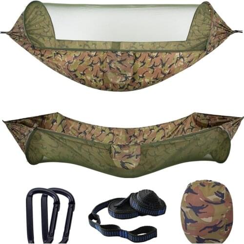 Camping Hammock With Mosquito Net Portable Outdoor Parachute Tourist Hammock Swing Sleeping Tent Hammock Pendant Camping Stuff