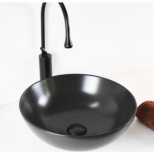 Ceramic black matt washbasin LOFT retro bathroom table basin art basin