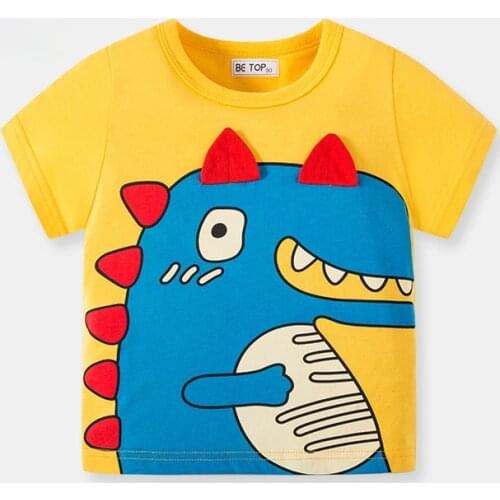 Summer Baby Boy Cartoon T Shirt Kids Clothes Toddler Girls Cute Dinosaur T Shirts Boys Cotton Tops Tees Costume Boutique Outfits