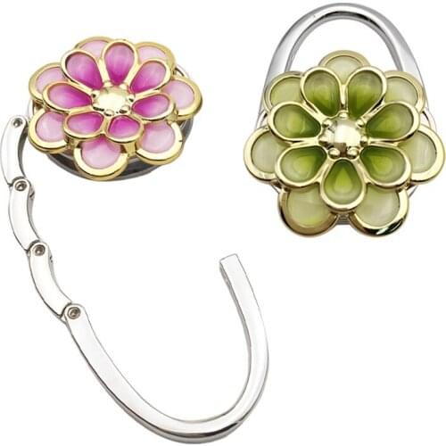 30PCS / LOT Flower metal table hook Alloy fashion creative folding bag buckle hooks desk bag hook