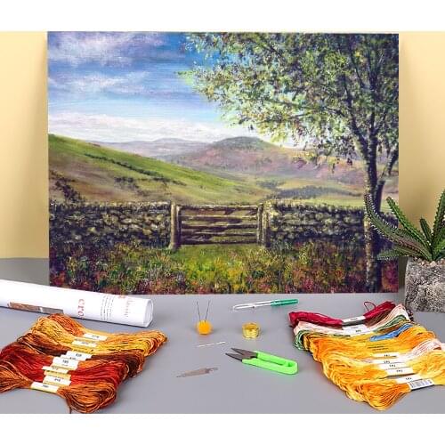 Natural Scenery Der Printed 11CT Cross Stitch Kit Embroidery DMC Threads work Handicraft Handmade Hobby Gift Different