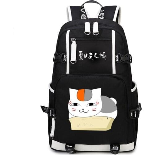 Natsume yuujinchou Backpack Cosplay cat teacher Natsume Takashi Anime Canvas Bag Luminous Schoolbag Travel Bags
