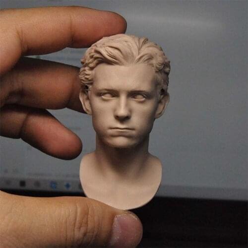 1/6 Scale Tom Holland Unpainted Head Model Big Neck for 12''Body Toys Gifts DIY