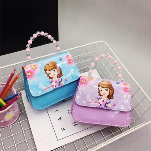 New Pu Leather Minnie Handbag sofia Shoulder Bag For Girl Boy Cute Mini Bags Cartoon Zipper Messenger Bag
