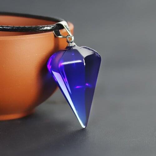 Fashion Unisex Hexagonal Pyramid Necklace Crystal Hexagonal Cone Natural Stone Pendant Party Jewelry Accessories 2019 New
