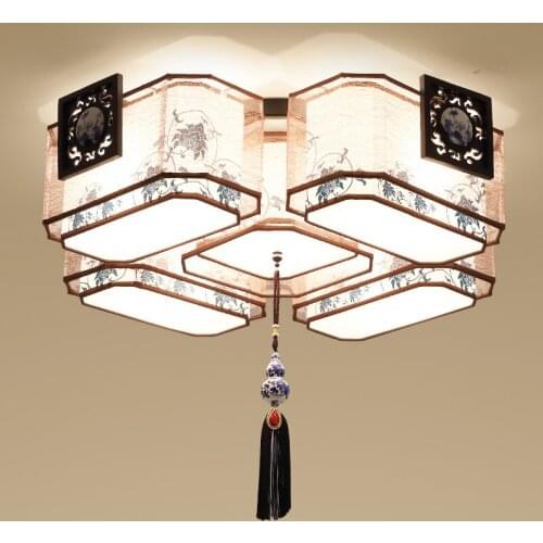 Chinese style Ceiling Lights atmosphere living room lamp rectangular study room bedroom modern brief personalized lamps LU71588