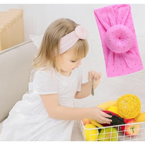 Baby Girl Donut Headband Gold Dot Round Headwraps Chilsdren Wide Hairbands Turban Nylon Headbands Toddler Hair Accessories 2020