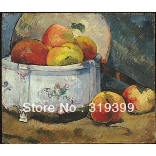 Still life Oil Painting Reproduction on Linen canvas, Still Life with Peaches by paul gauguin,100% handmade,Free DHL Shipping