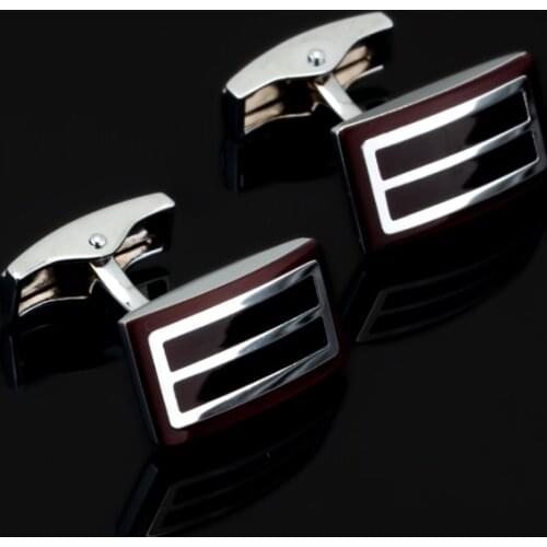Luxury Fashion cufflinks for mens Brand cuff buttons Stainless Steel red enamel cuff links High Quality abotoaduras Jewelry