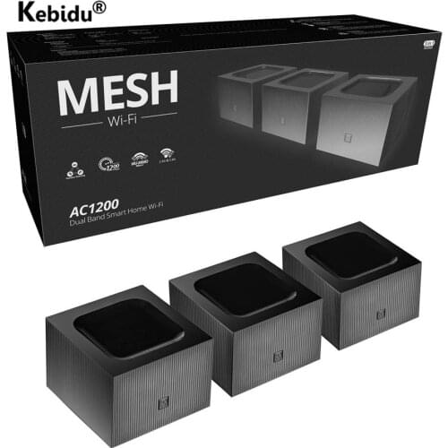 AC1200 1200Mbps Mesh Router Whole-Home Mesh Wi-Fi System WLAN 802.11ac Dual-band 2.4G/5.0GHz WiFi Wireless Router Easy Set Up