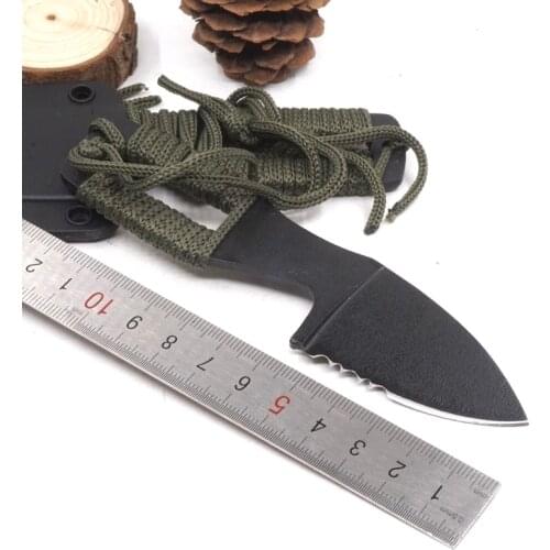 Small Neck Knife Tactical Fixed Blade Hunting Knife Combat Survival Pocket Camping Self-defense Knives EDC Outdoor Multi Tools