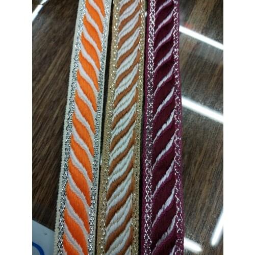 10 yards/lot wide 1.7cm Woven Jacquard Ribbon geometry pattern in 3color for Garment accessories AY-5246