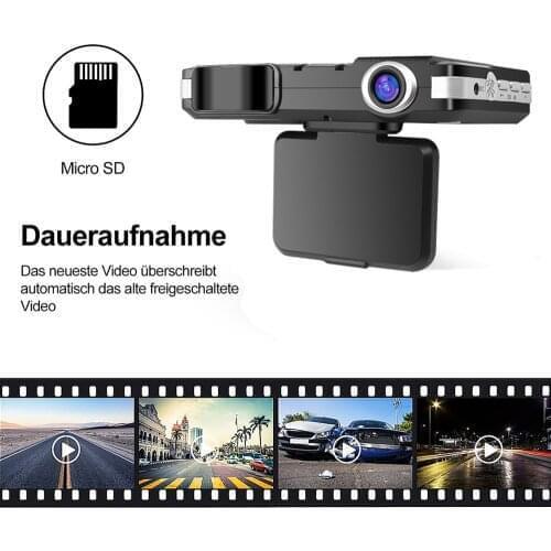 DVR 9V~24V 2 In 1 Driving Recorder Video Camera Car Anti Radar Detector 12 Languages Flow Detecting For Dash Cam Car Detector