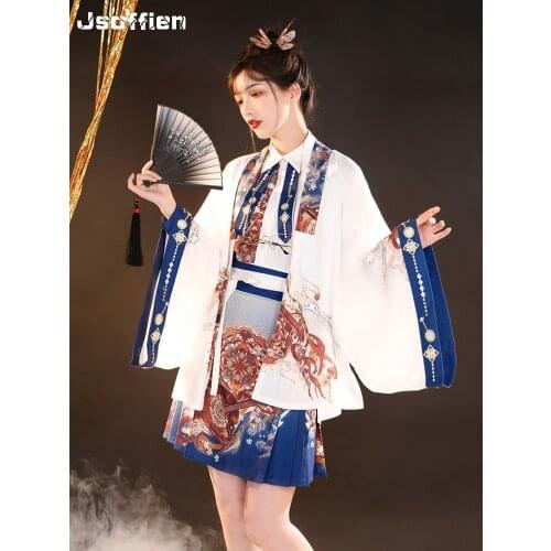 Vintage Traditional Chinese Hanfu Woman Ancient Summer Shirt with Skirt Female Outfit Oriental Summer Suit