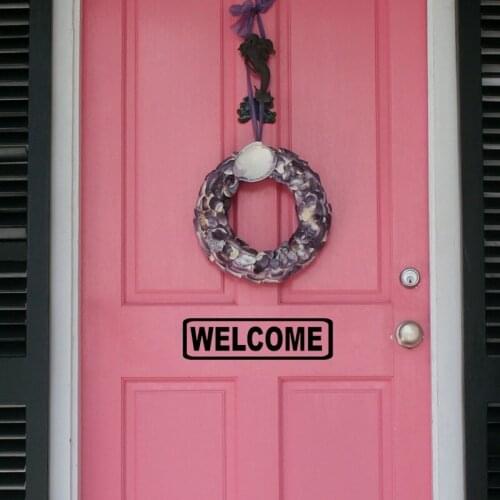 YOJA 23*6.1CM Interesting WELCOME Door Sticker Decoration High-quality Wall Decal Black A40194
