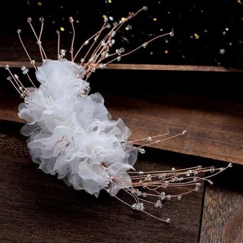 Sweet White Flower hair decoration for Bride Wedding Style Side barrette hair clips bridal Hair Jewelry