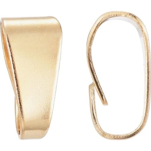 50pcs 304 Stainless Steel Pendant Clips Pinch Bail Clasps Buckle Charm Necklace Hook Connector Snap on Bails for Jewelry Making