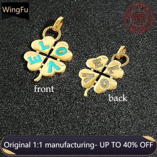 925 sterling silver monaco jewelry four-leaf clover LOVE pendant sweet and cute women birthday party gift