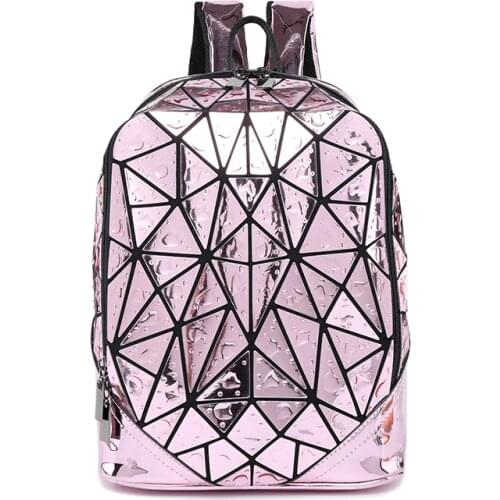 Diamond Geometric Luminous glowing Sequins Female Backpack Geometric Women school backpacks for teenage girls mochila feminina