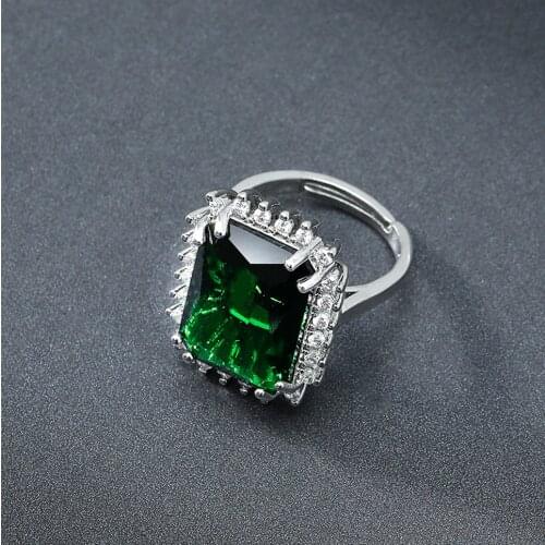 Tourmaline Jewelry Green Blue Loves Rings for Women S925 Color Silver Resizable Bizuteria Anillos De Pure Gemstone Ring Females