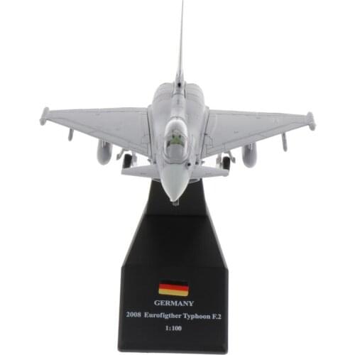 1: 100 Scale EF-2000 Mini Desktop Die-Cast Fighter-Plane Model