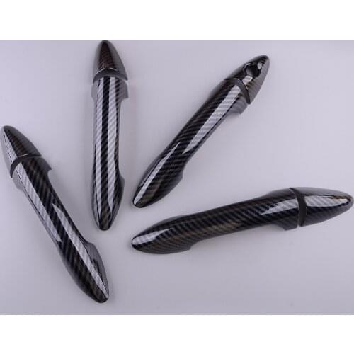 1 Set Carbon Fiber Style Car Exterior Door Handle Covers Trims Fit for Hyundai Accent Sedan Hatchback 2012 2013 2014 2015 2016