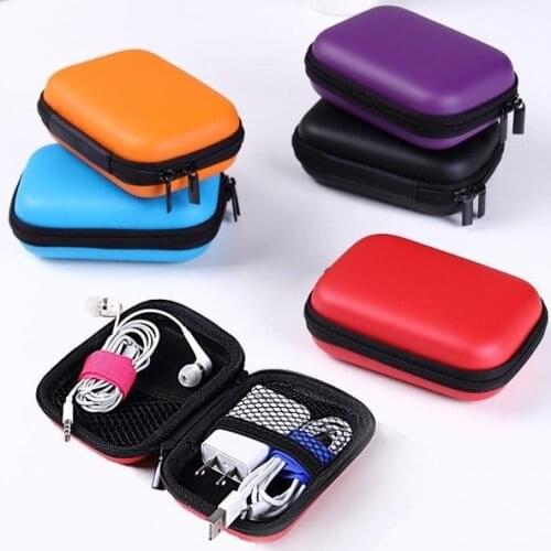 1pcs EVA Mini Portable Earphone bag Coin Purse Headphone USB Cable Case Storage Box Wallet Carrying Pouch Bag Earphone Accessory