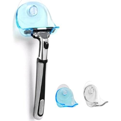1piece Clear Plastic Hanger Suction Cup Razor Rack Bath Razor Holder Suction Cup Shaver Storage Rack Bathroom Hooks CC1375/o
