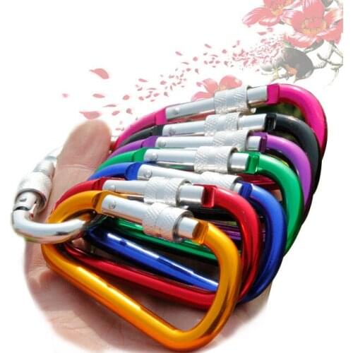 1000pcs D-ring Aluminum Alloy Screwgate Carabiner Rope Hook Quick-Hang Backpack Buckle Strong and durable
