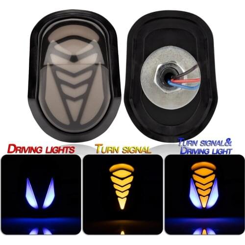 2PCS 12V Motorcycle Turn Signal Lights Indicators Flowing Daytime Running Light Lamp for Motorbik Scooter Quad Cruiser ATV UTV