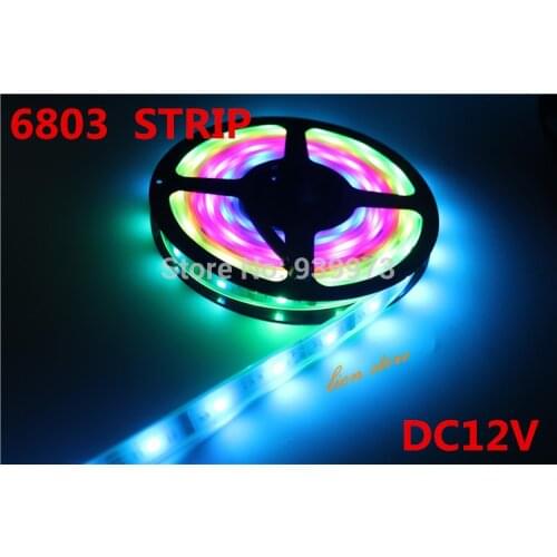 5m 6803 IC 5050 digital RGB Strip,150LED IP67 tube waterproof dream magic color 12V Led Strip,30LED/m + free shipping