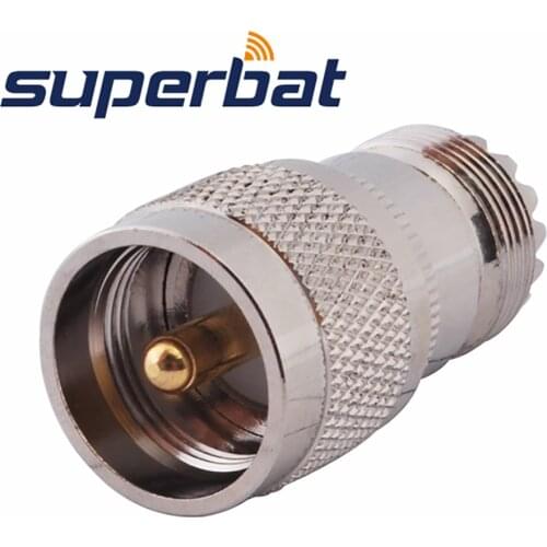 Superbat UHF Adapter UHF PL259 Plug Connector to UHF SO239 Jack Straight for Walkie Talkies