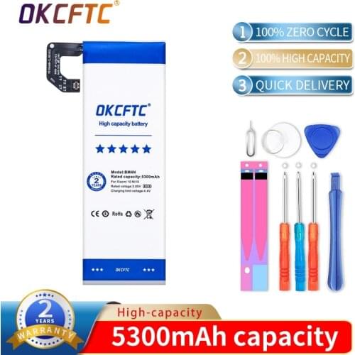 OKCFTC Original Phone Replacement 5300mAh Battery BM4N For Xiaomi Mi 10 5G Mi10 bateria Batteries +Gift Tools