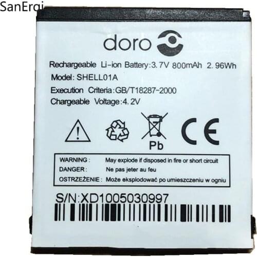 800mAh Battery SHELL01A for Doro PhoneEasy 409, 409GSM, 410,410GSM, 605, 605GSM, 610, 610GSM, 612, 612GSM
