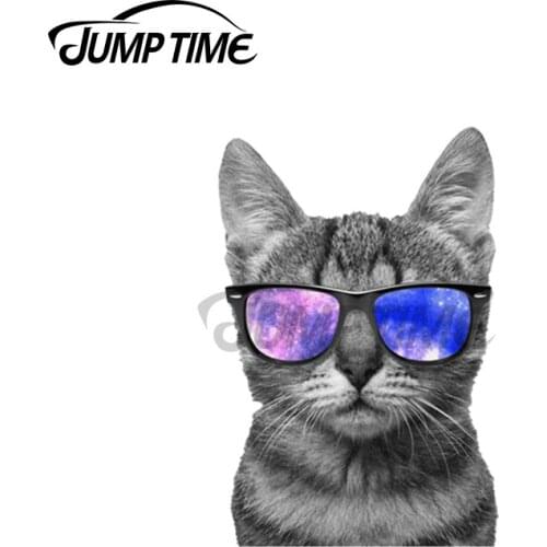 JumpTime 13 x 3.4cm For Space Kitty Cat Peeker Fine Decal Cartoon Car Stickers Waterproof Occlusion Scratch Decals Decor