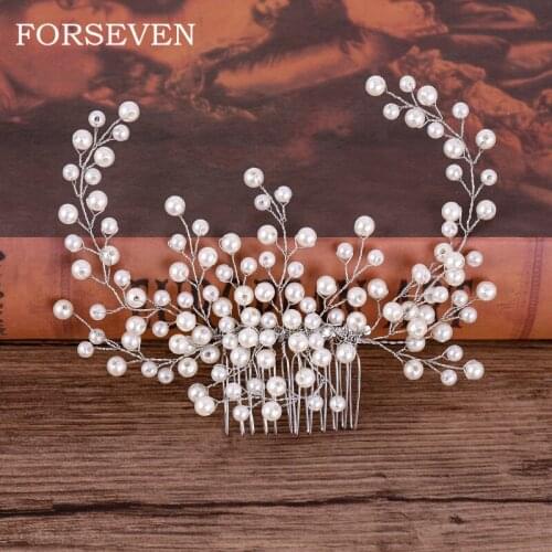 Pearl Hair Comb For Women Elegant Wedding Hair Combs For Bride Pearls Headpiece Hair Jewelry Womens Accessories Headbands Tiara