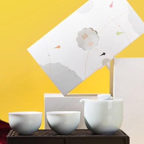 Ceramic teapot kettle gaiwan Chinese Travel Ceramic tea cup for Puer chinese tea pot portable tea set drinkware gift festival