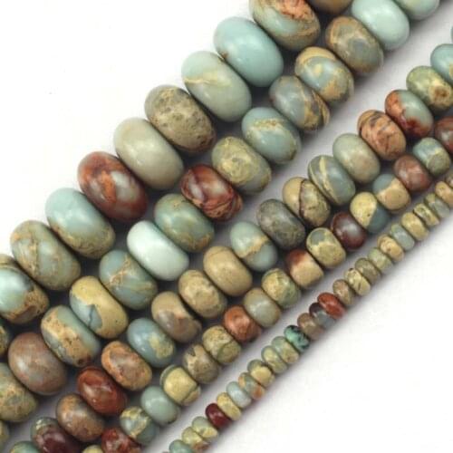 Rondelle natural shoushan jades/Snake Skin Jaspers stone beads DIY loose spacer beads for jewelry making strand15" wholesale