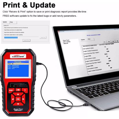 Best OBD 2 Autoscanner OBD2 Scanner KONNWEI KW850 Full ODB2 Scanner Supports Multi-languages ODB 2 Auto Diagnostic Scanner