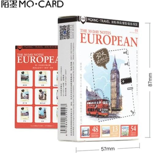 MO.CARD European Note paper Card Bookmark 54 pcs/pack Memo message card Word card 1 lot = 8 packs = 432 pcs wholesale