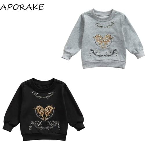 2021 0-5Y Infant Autumn Casual Sweatshirt Toddler Boys Girls Abstract Print Long Sleeve Round Neck Pullover Children Fall Top