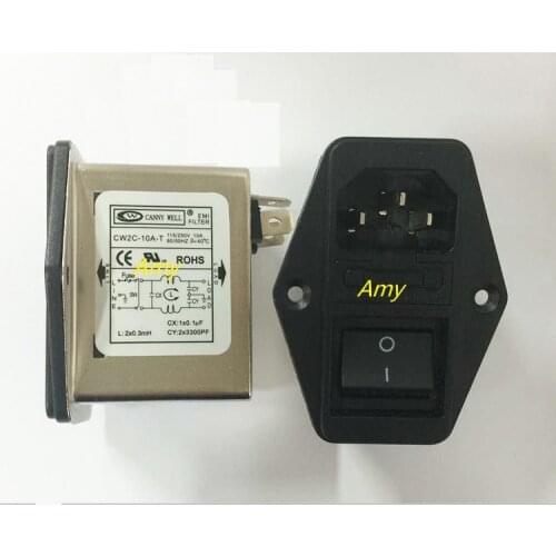 Power EMI filter CW2C 3A 6A 10A T purifying AC 220V single-phase