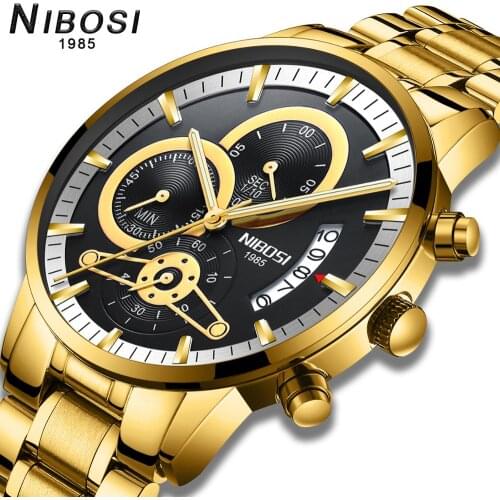 NIBOSI 2020 Men Watches military Luxury Brand mens Quartz wrist watch Business casual Waterproof wristwatch Relogio Masculino