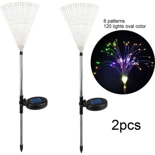 Solar Firework Light For Walkway Pathway With 35 Coopers 8 Modes Lighting 8-10 Hours Backyard Christmas 2pcs 120 LED Lights
