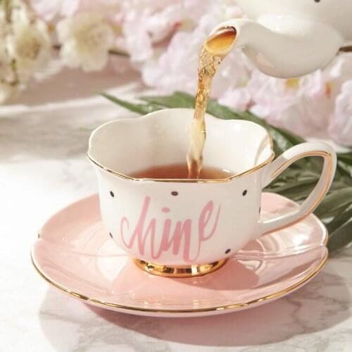 Gold Afternoon Tea Cup Saucer Set Coffee Cup Tea pot Set Tea Tray Bridesmaid Gift