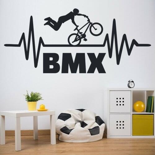 Mountain Bike Wall Decal BMX Extreme Sport Stunt Kids Bedroom Club Interior Decor Vinyl Window Stickers Creatives Wallpaper E370