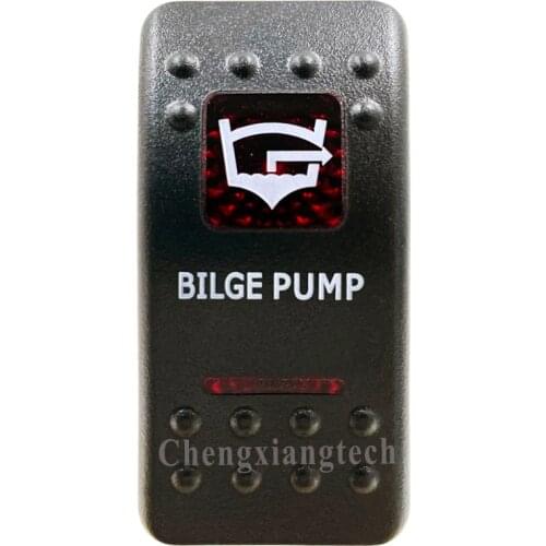 Printed Red Switch Cap - BILGE PUMP- for Carling Arb Led Light Car Boat Bar Rocker Switch 12v 24v, Cover Only ! No Switch Base