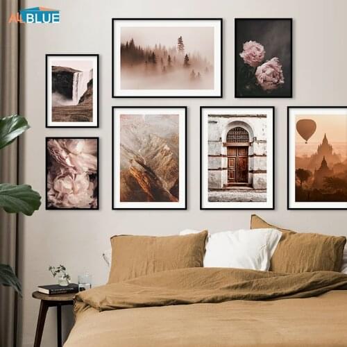 Vintage Style Poster Flower Nordic Wall Art Decoration Print Home Decor Painting Nature Landscape Canvas Picture For Living Room