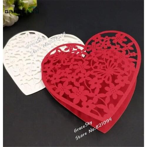 50pcs free shipping Laser Cut Love Heart DIY Paper Wish Card Hang Tag Message Card Wedding Favors Party Decoration Book Mark