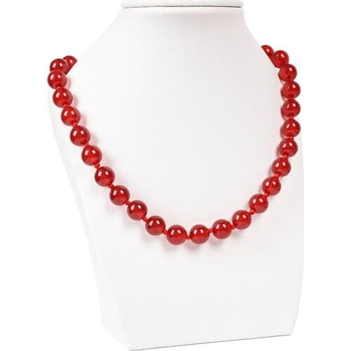 Natural red chalcedony Red Agate Necklace 10mm Round bead high quality Jewellery For womens necklace dazzling fashion chain